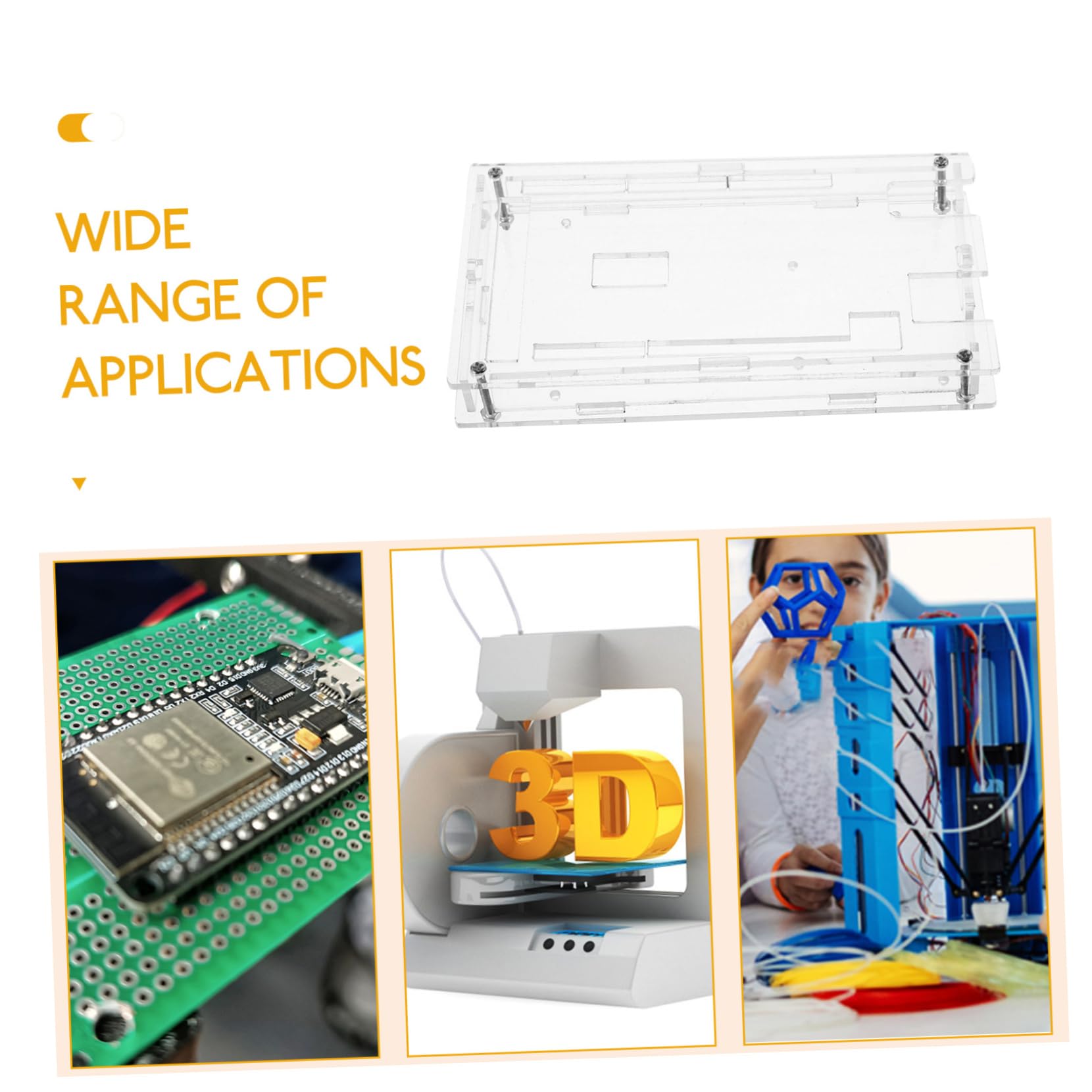 FUNOMOCYA Acrylic Development Board Shell Electrical Case for Electronic Enclosure Accessory