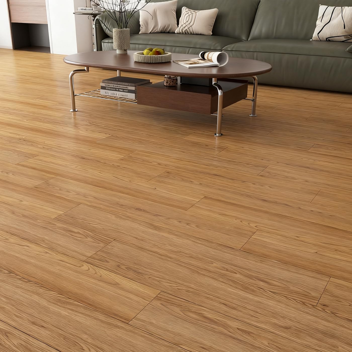Yenhome 17 Piezas Vinilo Autoadhesivo Espesar para Suelo Efecto Madera Marron Dormitorio 90x15cm Baldosas Adhesivas Suelo Vinilico Autoadhesivo Madera Mate Marron Decoración Baño Cocina Comedor