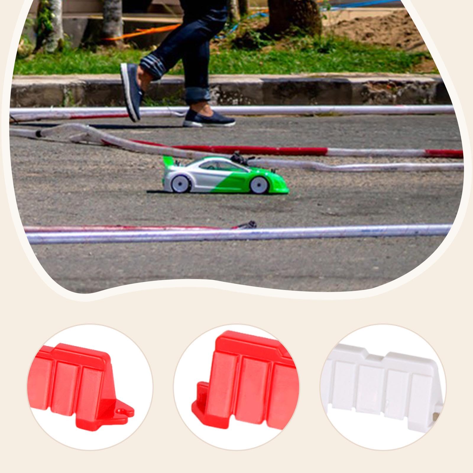 Kit Piste RC Modulaire avec Barrières Routières Résistantes aux Chocs pour Voitures RC 1:14 à 1:28, Accessoire Robuste, Installation Facile- 300 Pièces