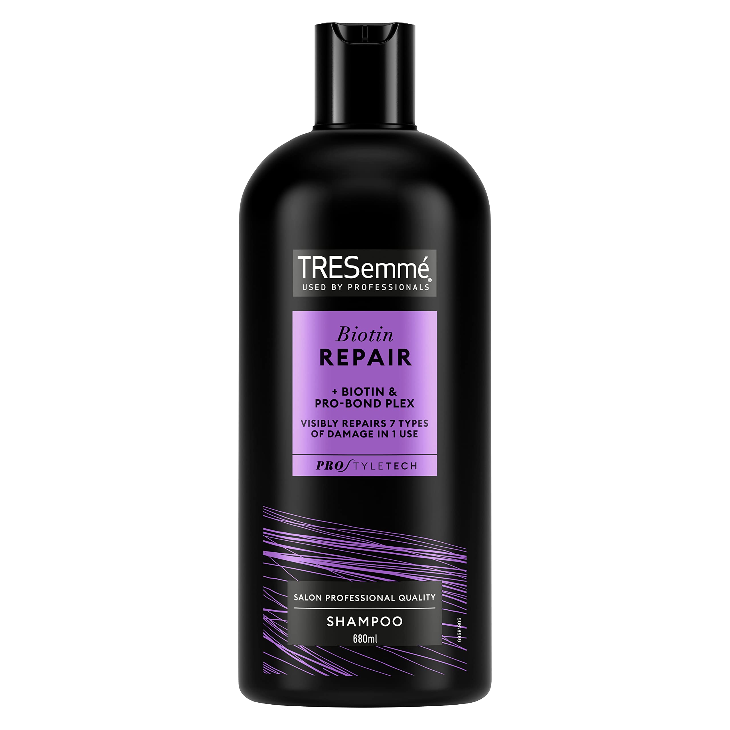 TRESemmé Biotin Repair Shampoo visibly repairs 7 types of damage in 1 use for dry, damaged hair 680 ml