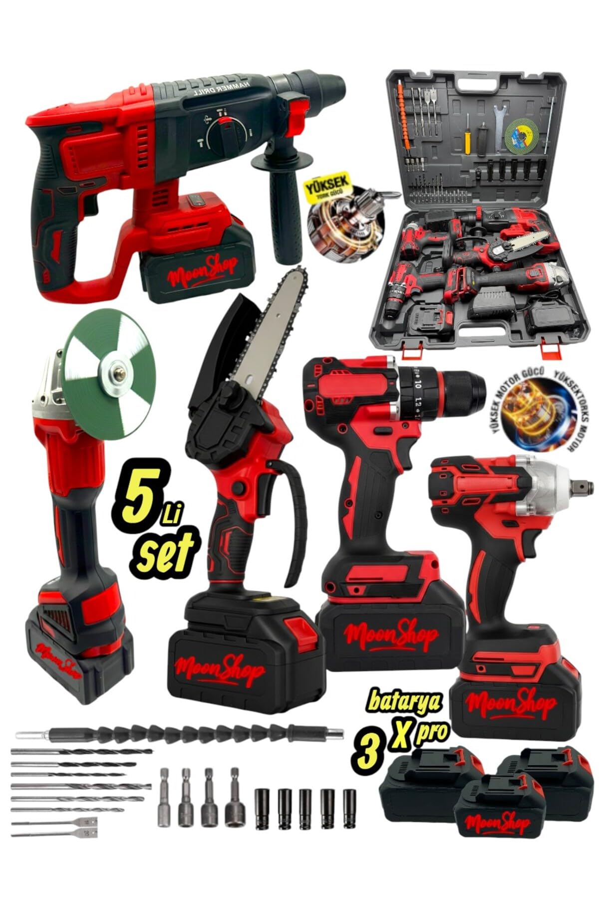 Profesyonel Şarjlı Darbeli 5'li Set 2-26 Hilti 125mm Taşlama…
