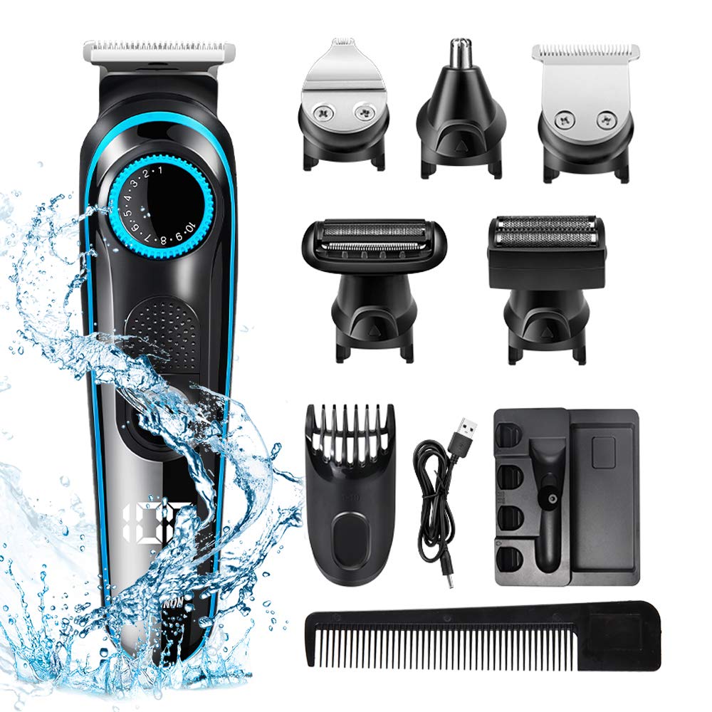 Hair Clippers, 5 in 1 Multifunctional Beard Nose Body Trimmer Shaver Set for Men, Professional Home Barber Kit with USB Charging & Adjustable Limit Comb