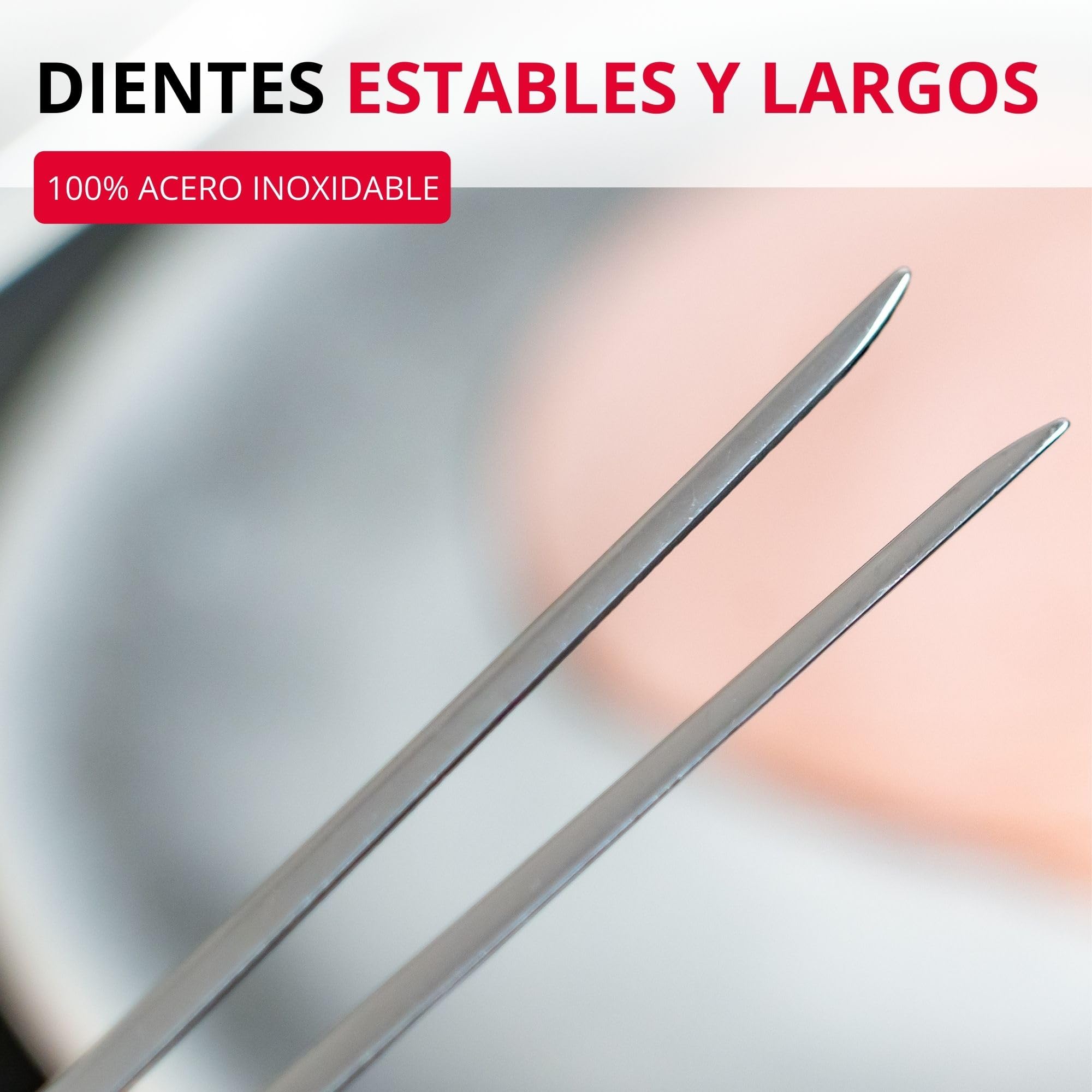 Westmark Tenedor de trinchar, dientes largos, delgados, mango ergonómico, plástico y acero inoxidable, Gallant negro, rojo y plateado, 29492270