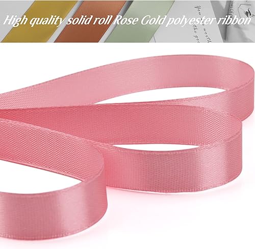 Miniatura 115 de Cinta de oro rosa de 1-1/2 pulgadas, para envolver regalos, 50 yardas, corona de fiesta de boda, costura, accesorios para el cabello, decoración