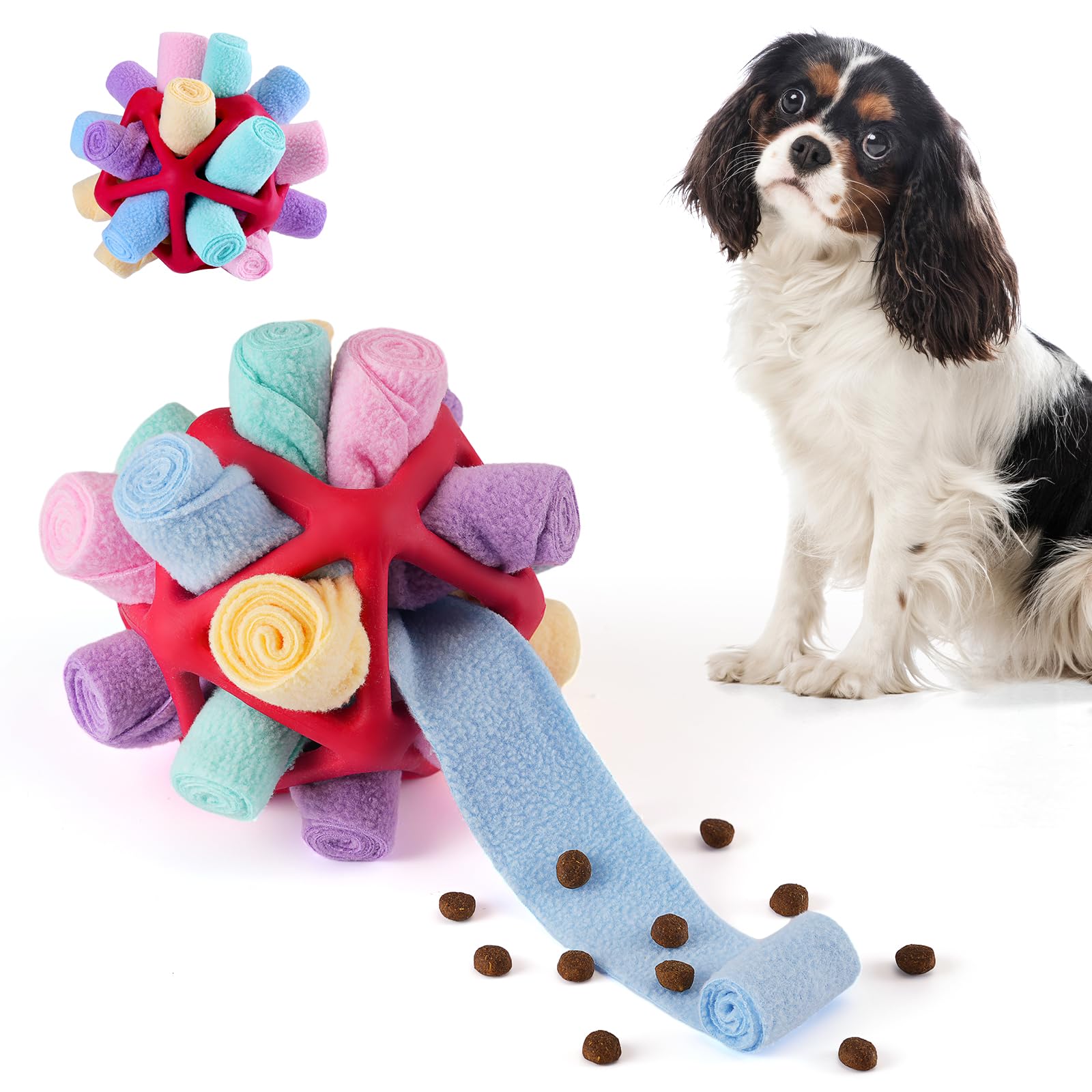 Tesytto Snuffle Ball - Juguete interactivo para mascotas, promueve la búsqueda de alimentos naturales, comida lenta, juguete portátil para mascotas (unicornio rosa)
