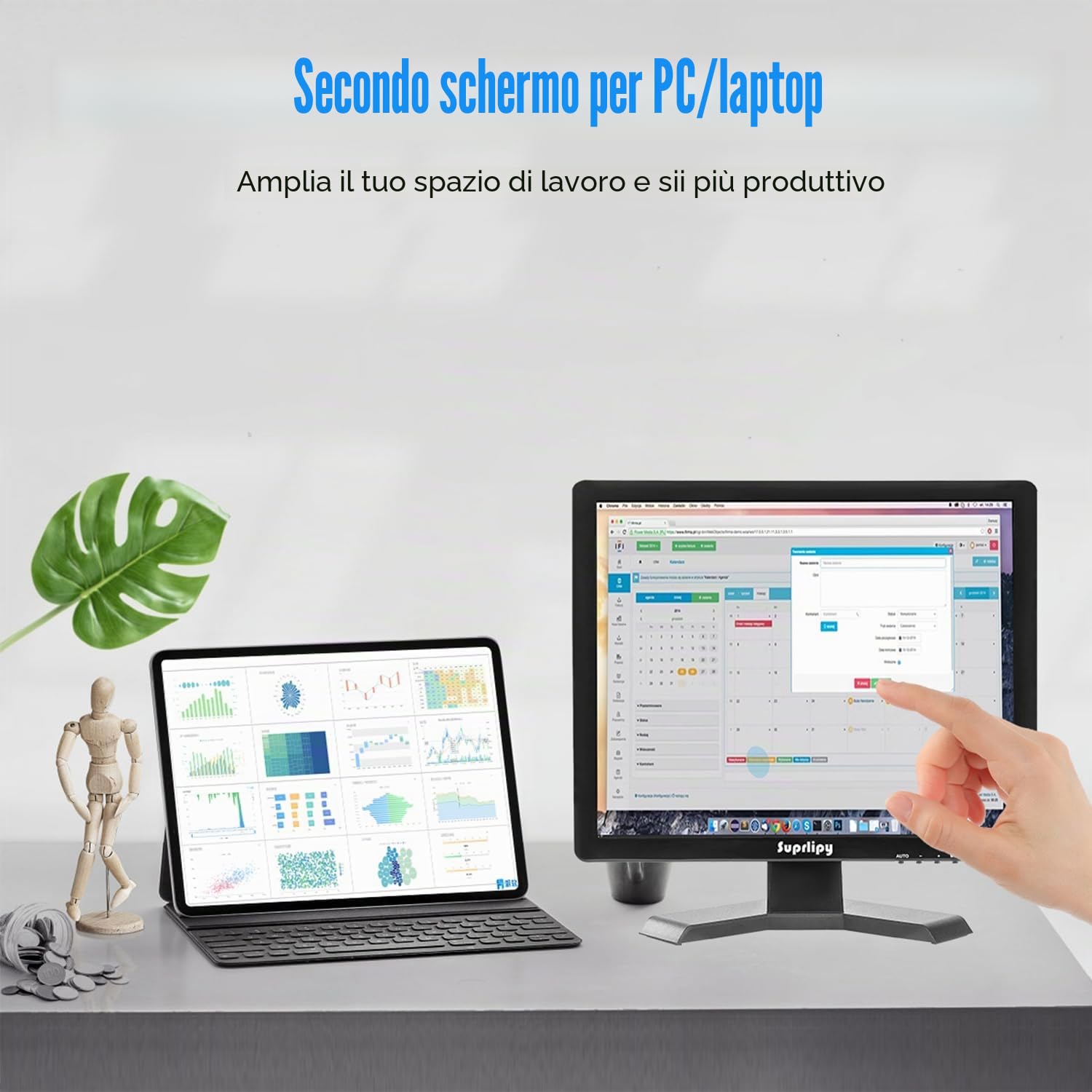 Schermo touch screen da 17 pollici, 1280 x 1024, supporto HDMI, VGA, AV, USB, BNC, 10 punti tattili, capacitivo, TFT LED, monitor per PC portatile, Xbox, PS5, PS4, Switch POS, sistemi