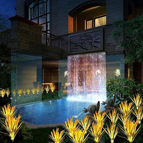 Miniatura 5 de Idefair Luces solares de flores decorativas para exteriores, paquete de 2 luces solares de estaca de jardín para patio, césped, patio, camino