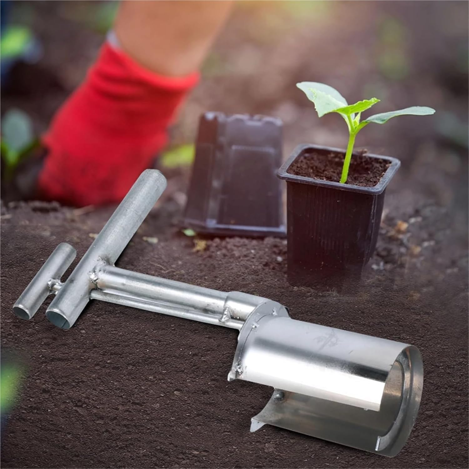 Bulb Planter Tool Bulb Planter Tool Plant and Fruit Tree Seedling Transplanter T-Style Handle Multifunctional for Planting Digging