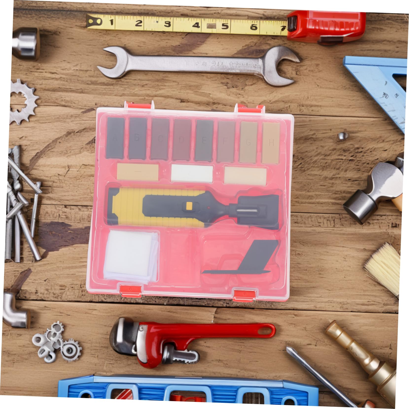 Lurrose Kit Reparación Madera para Pisos y Muebles, Reparación de Rayones y Grietas, con Cera, Resina, Esponja y Pen Eléctrica para Hogar
