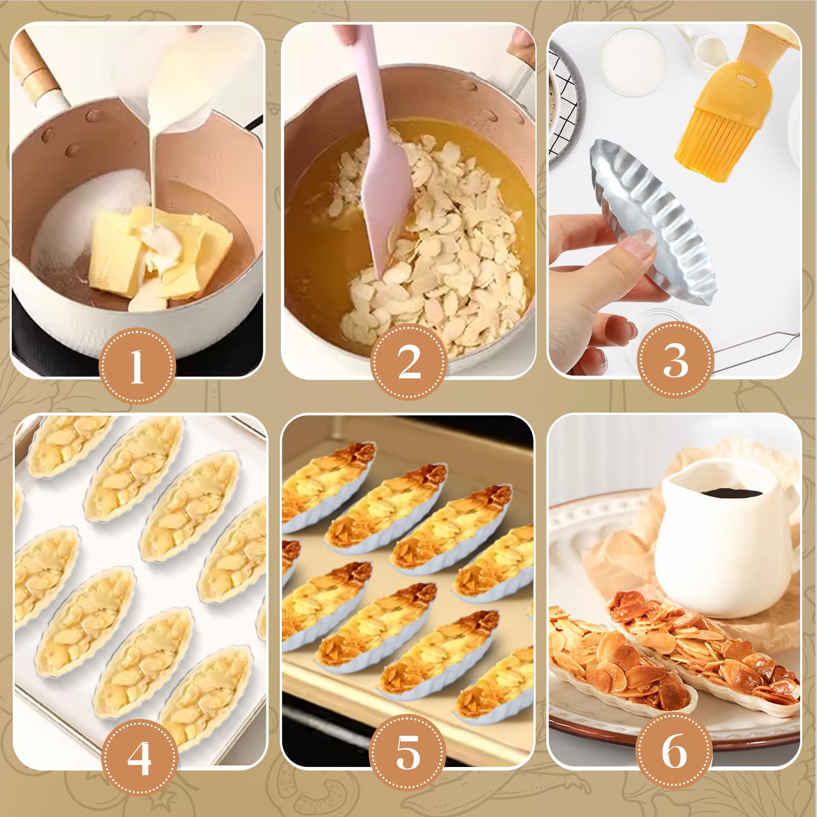 21 moldes para tartas de huevo para hornear de acero inoxidable con forma de barco, moldes reutilizables para tartaletas para tartaletas, magdalenas, magdalenas, moldes para hornear