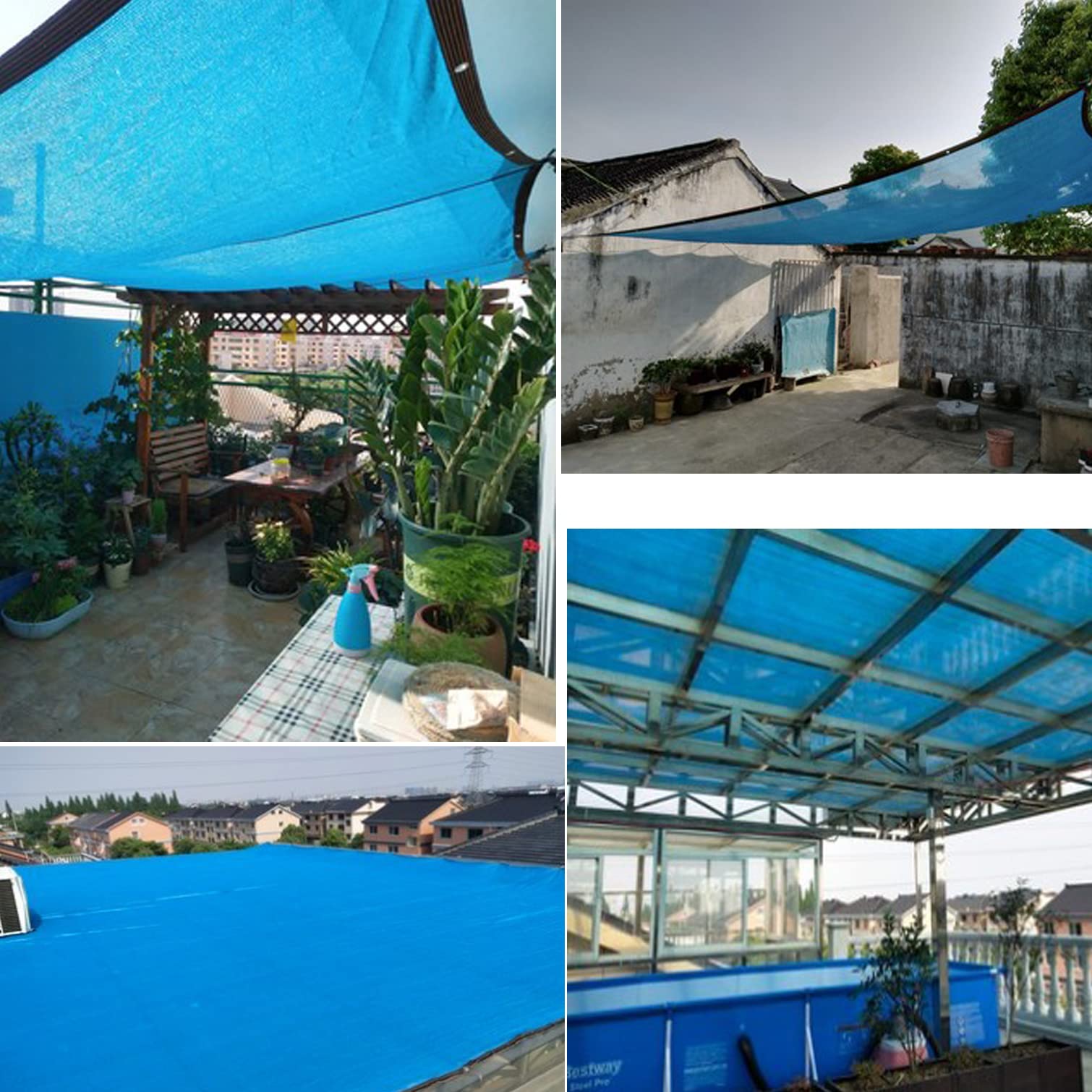 Rete ombreggiante per serre, 85% resistente ai raggi UV, telone a rete, per giardino, terrazza, balcone, tetto esterno, rettangolare, con occhielli (4 x 5 m)