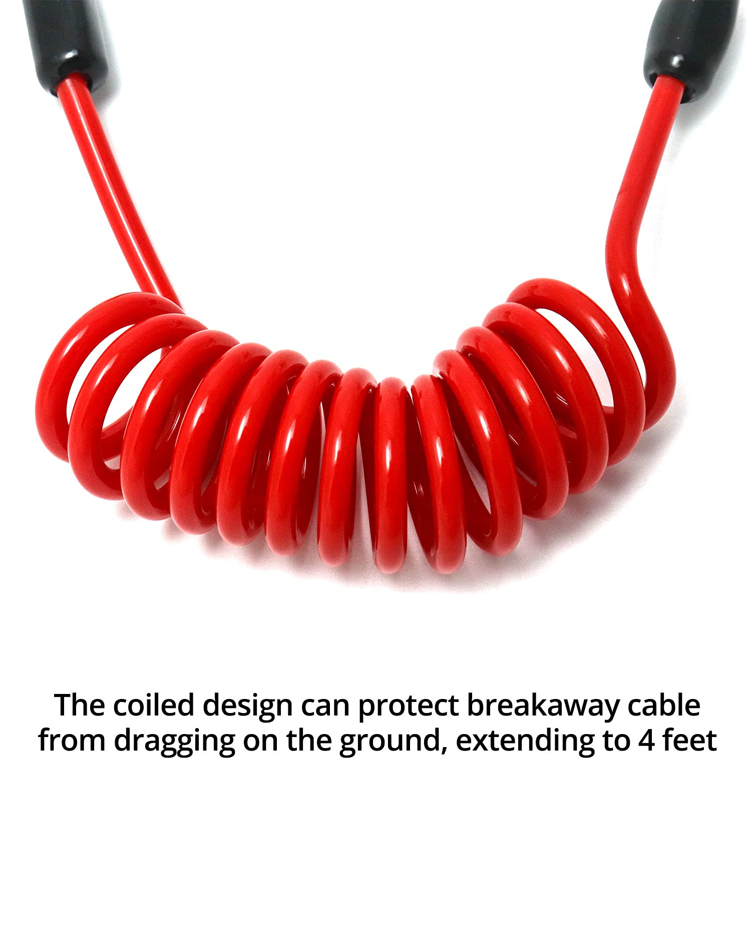 4FT Breakaway Trailer Cable, Heavy Duty Stainless Steel