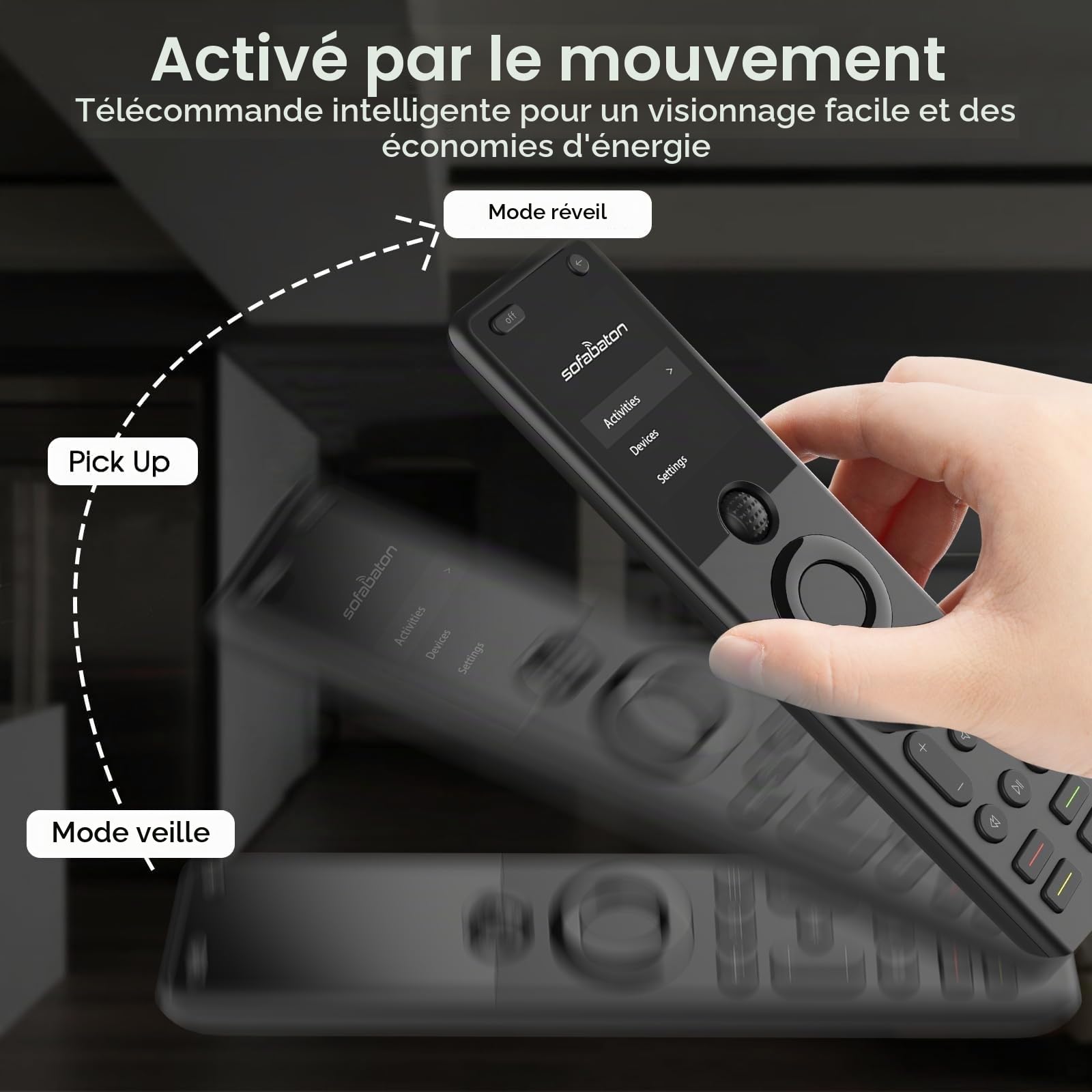 SofaBaton X1S Télécommande universelle avec concentrateur et application, télécommande universelle intelligente tout-en-un avec activités personnalisées, contrôle jusqu'à 60 appareils IR/Bluetooth
