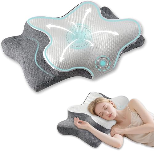 Almohada cervical para cuello y hombros, almohadas ergonómicas de apoyo para el cuello para dormir con alivio del dolor, almohada de espuma