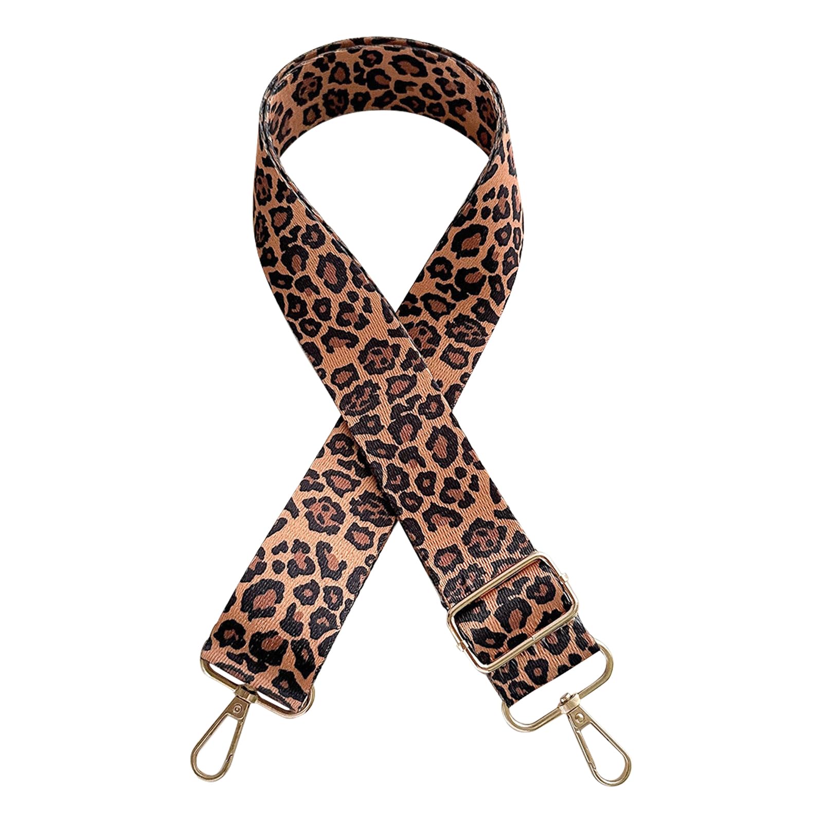 Sangle De Sac Léopard Réglable Pour Femmes – Largeur 3.8 Cm, Éléments Dorés, Interchangeable, Cadeau Mode
