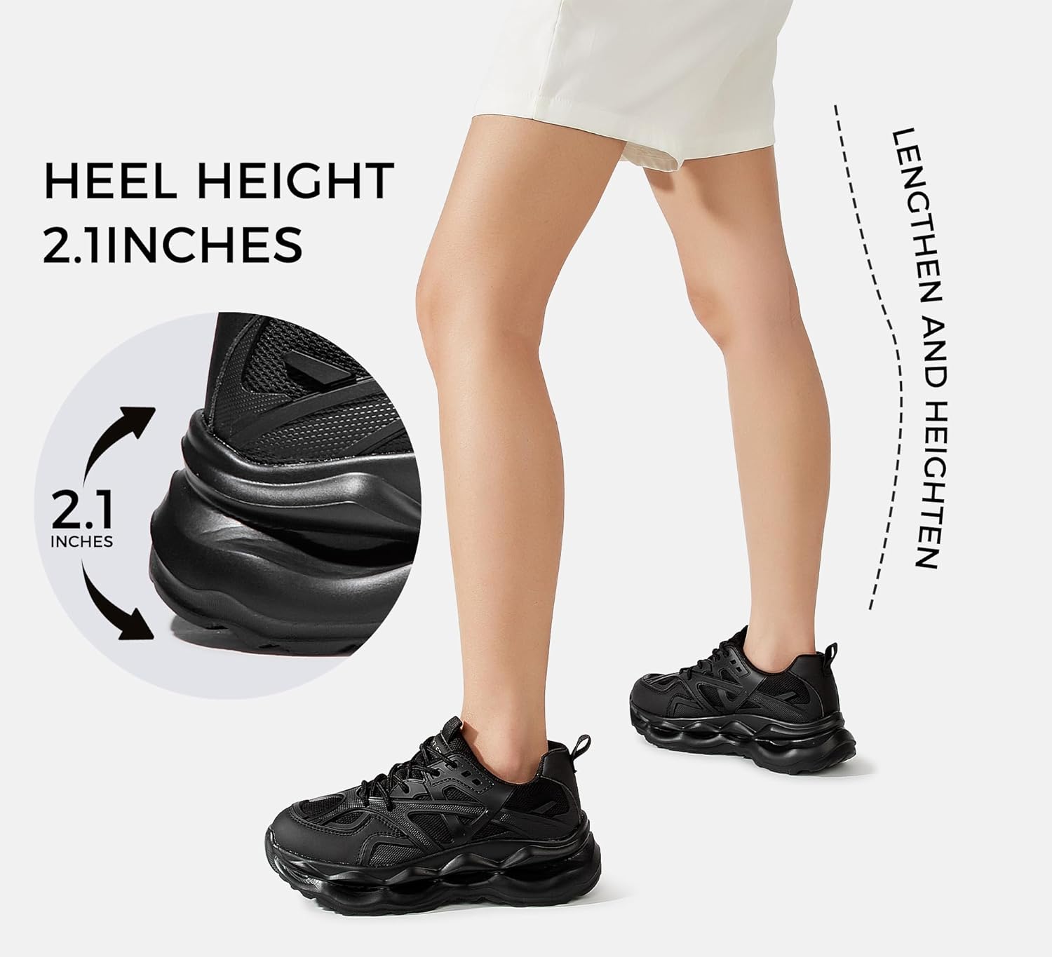 LUCKY STEP Women 's Chunky Sneakers 90s Fashion Thick Dad Rave Sparkly Bling Rhinestone Platform Casual Running Walking Shoes - Image 6