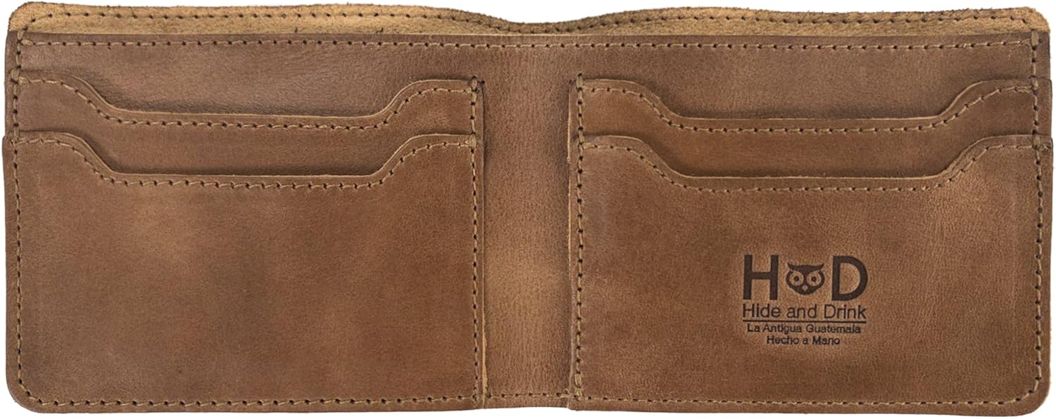 Hide & Drink, Classic Wallet, Storage Case for Identification, Multiple Card Slots, Bifold Wallet, Travel Accessory, Full Grain Leather, Handmade, Single Malt Mahogany - Image 4