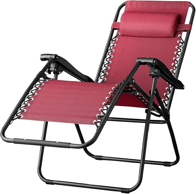 Amazon Basics Zero Gravity Chair, Burgundy