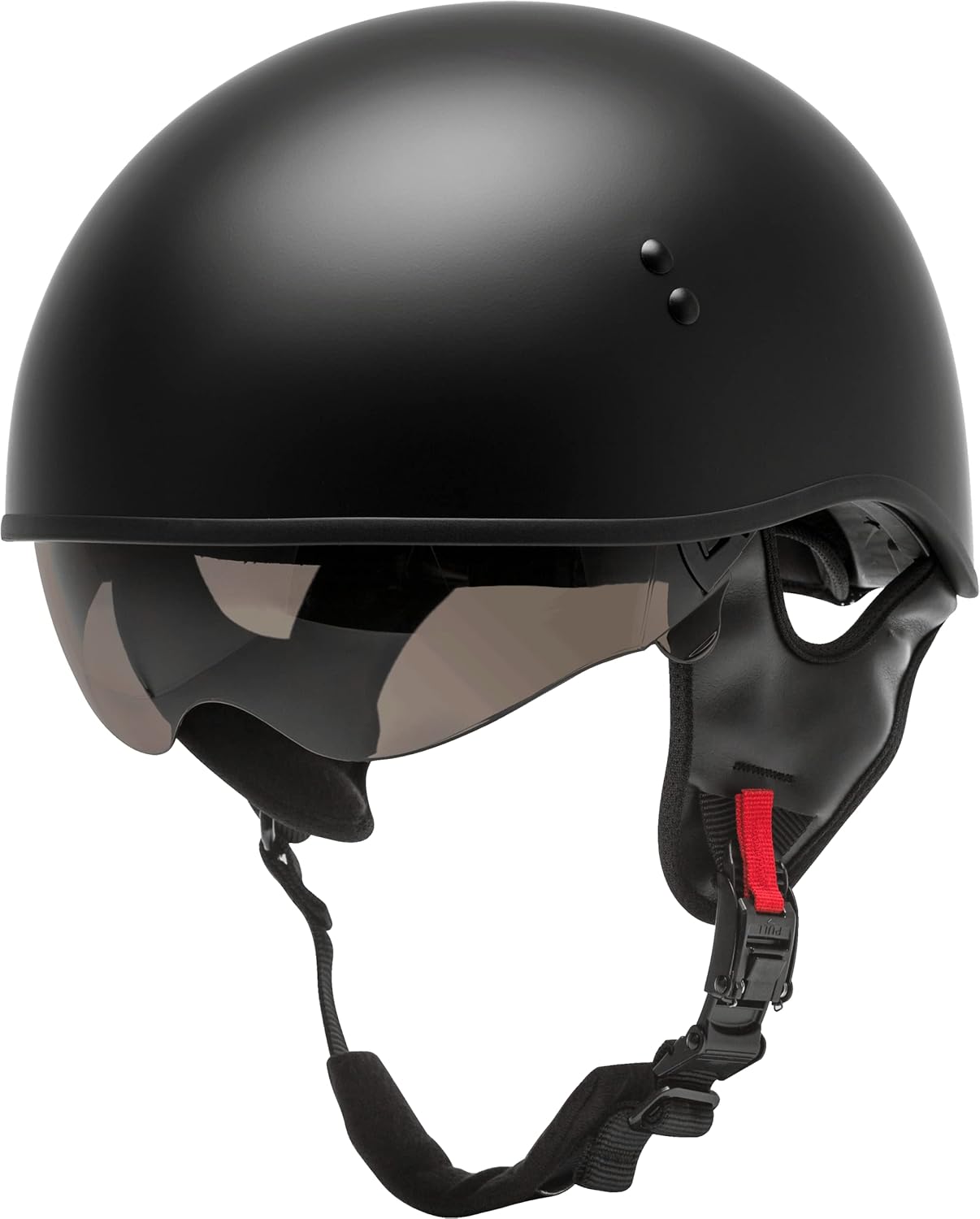 GMAX HH-65 Naked Motorcycle Street Half Helmet (Matte Black, X-Large)