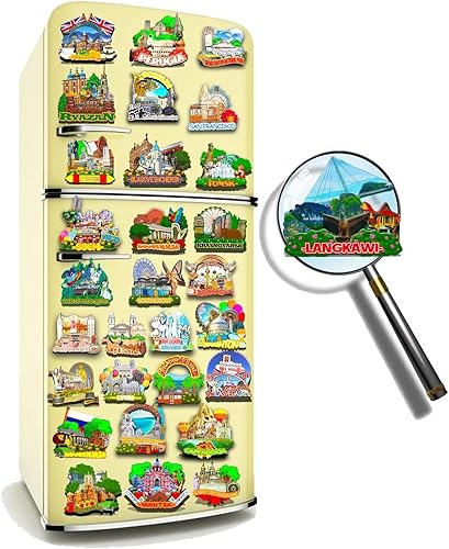 Miniatura 4 de Imán de Malasia Langkawi para nevera de madera 3D, monumentos de viaje, coleccionables, recuerdos, decoración hecha a mano -615