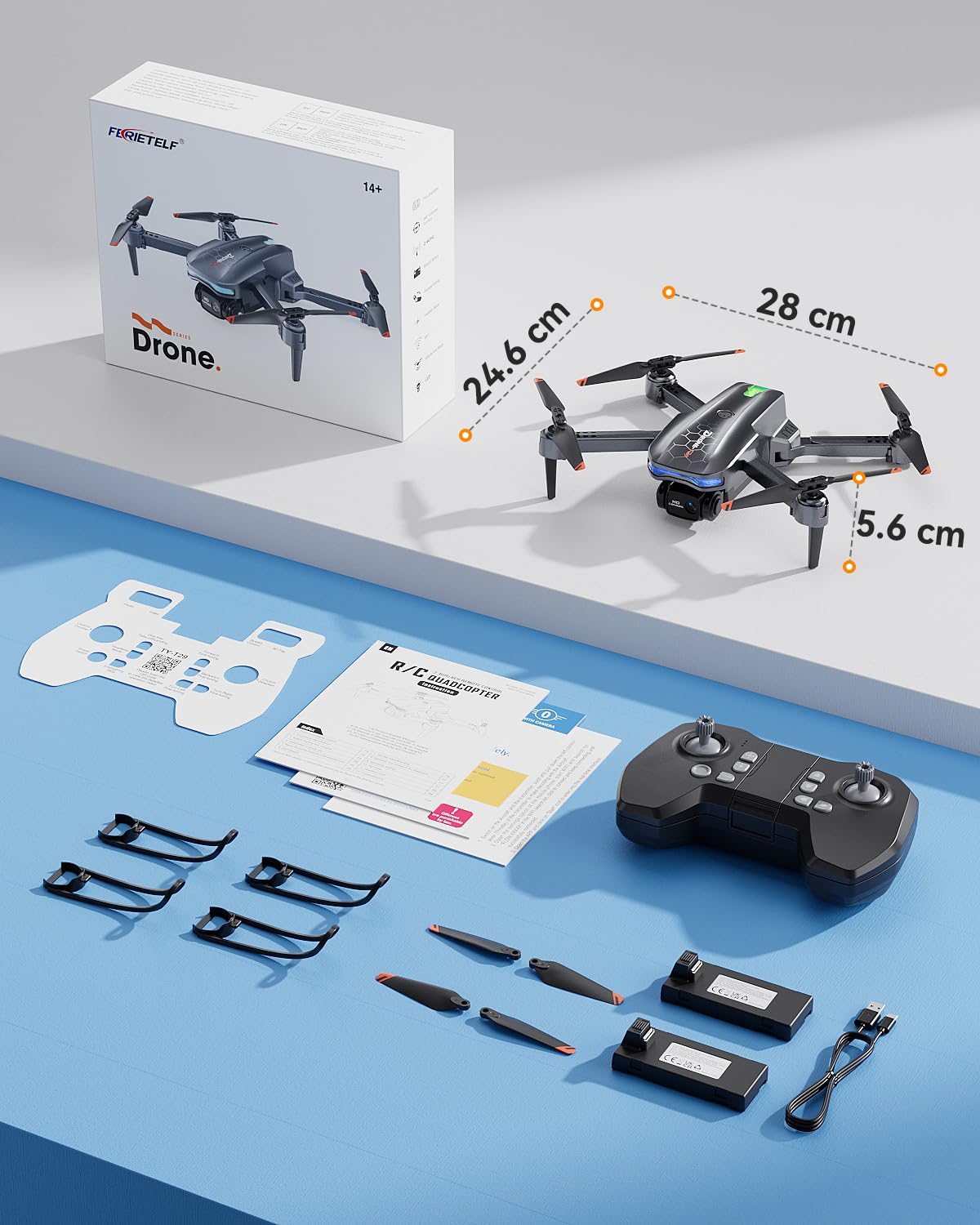 T29 C0 Drohne mit Kamera 1080P HD, Faltbare Mini Drohne für Kinder und Erwachsene, RC Quadrocopter für Anfänger, 30 Minuten Flugzeit, Headless Modus, 3D Flips, Spielzeuggeschenk für Kinder
