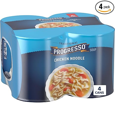 Progresso Traditional, Chicken Noodle Soup, Ready To Serve, 19 oz., 4 Pack