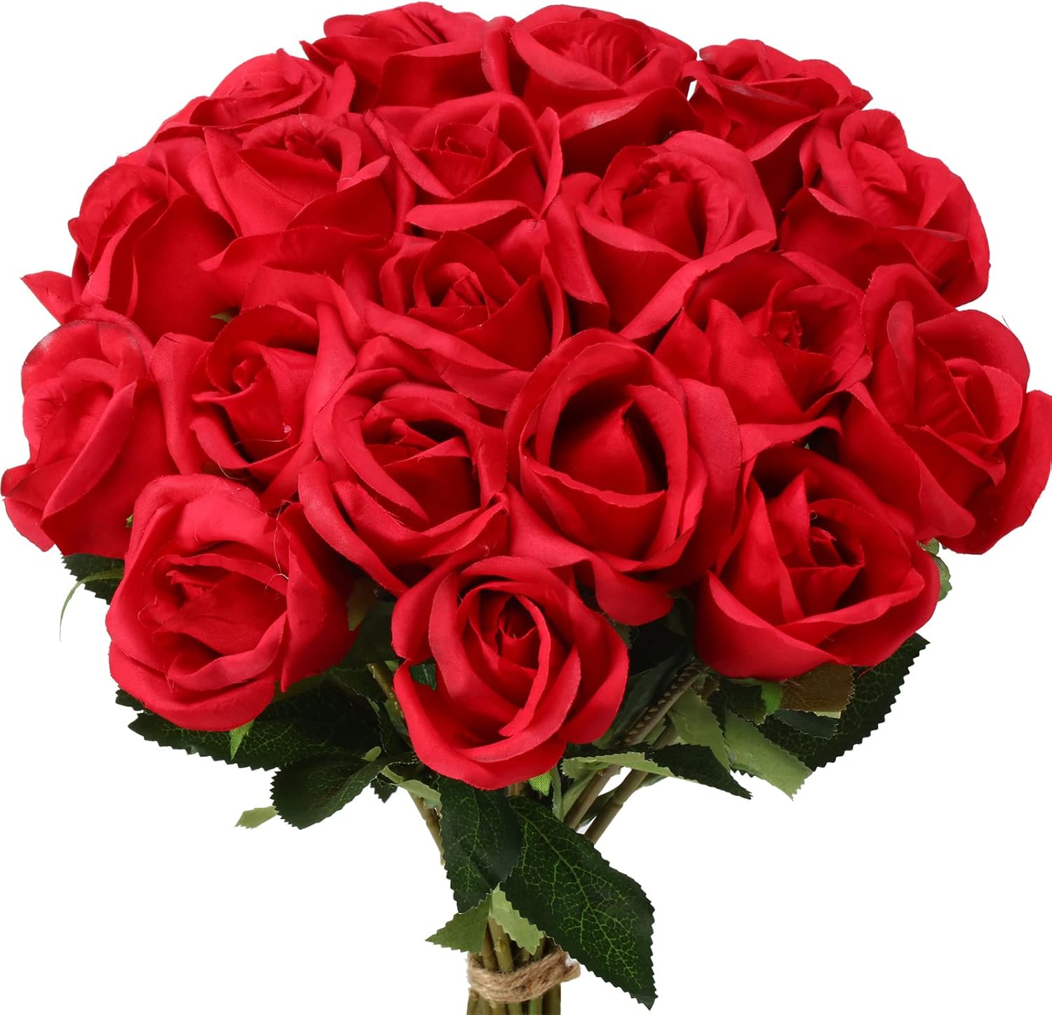 24 Pcs Artificial Roses Flowers Realistic Silk Rose Long