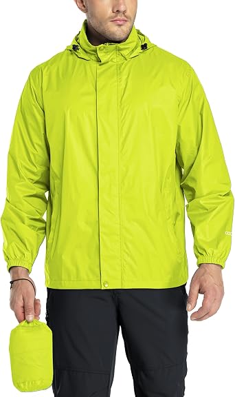 33,000ft Mens Waterproof Jackets Outdoor Windproof Lightweight Rain Jacket
