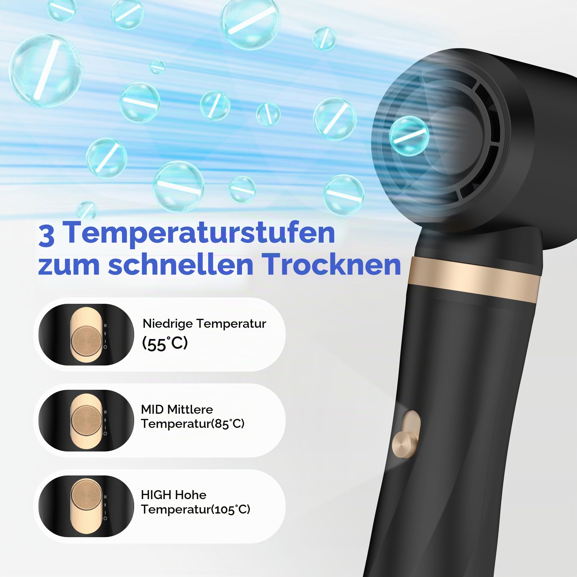 OKWRAP Haarstyler Hairstyler 5 in 1 Hair Styler 1000W Airstyler Multistyler | Haarstyler mit Hair Dryer Automatischer Lockenstab Brush Rundbürste Föhn Haarglätter für Glätten, Trocknen, Volumen, Locken