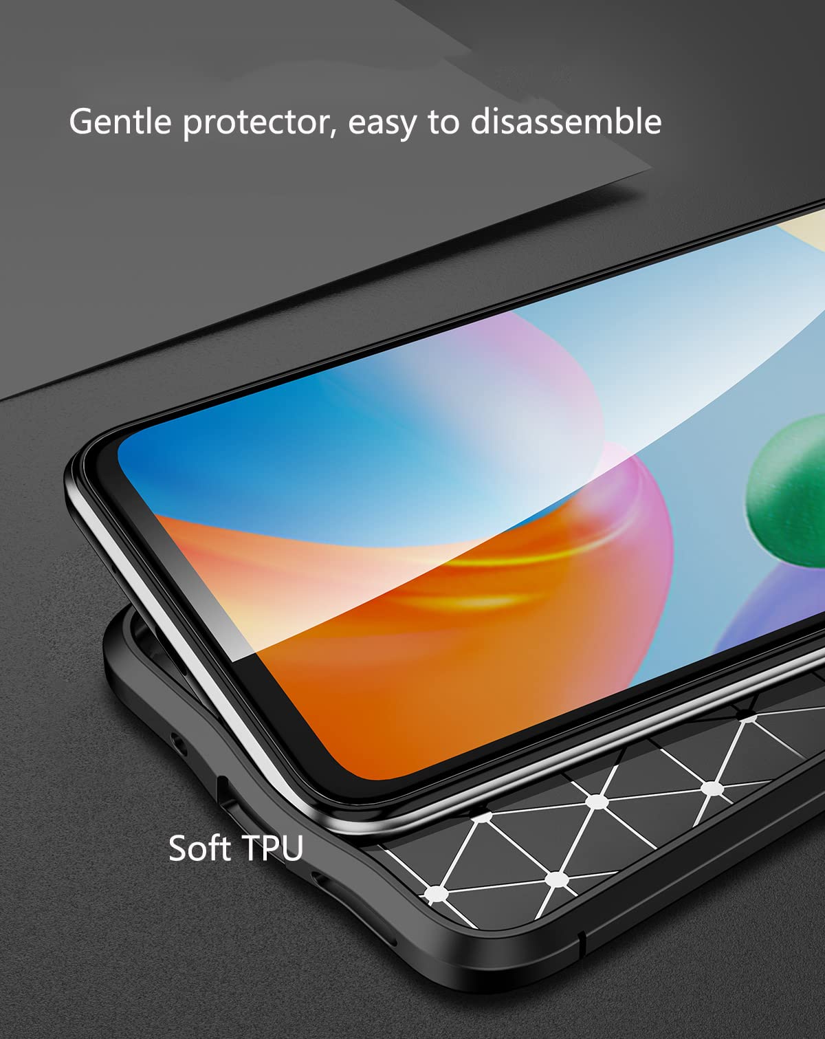 FTRONGRT Cover Per Xiaomi Redmi 10C | Custodia In Silicone TPU Morbido | Antiurto E Antigraffio | Colore Grigio
