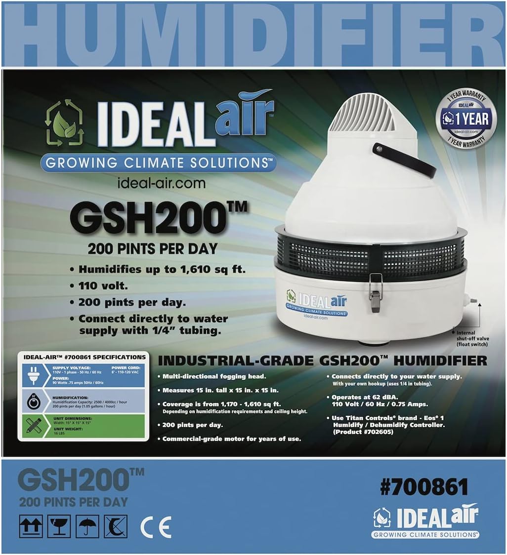 Free Shipping Offer Ideal-Air Industrial Grade Humidifier, 200 pint
