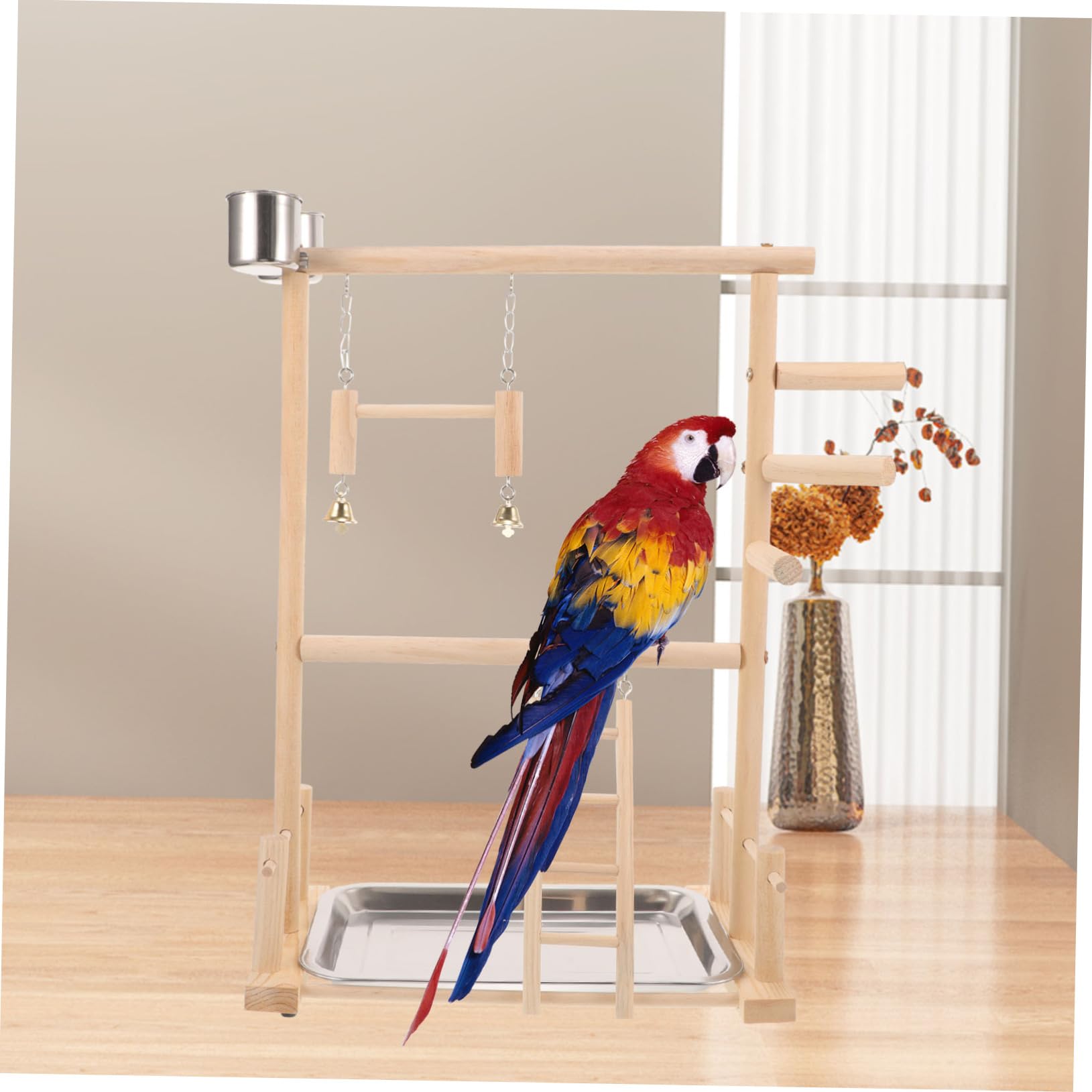 YARNOW 1juego Perchas para Aves Escalera Columpio y Comederos De Interactivo para Periquitos y