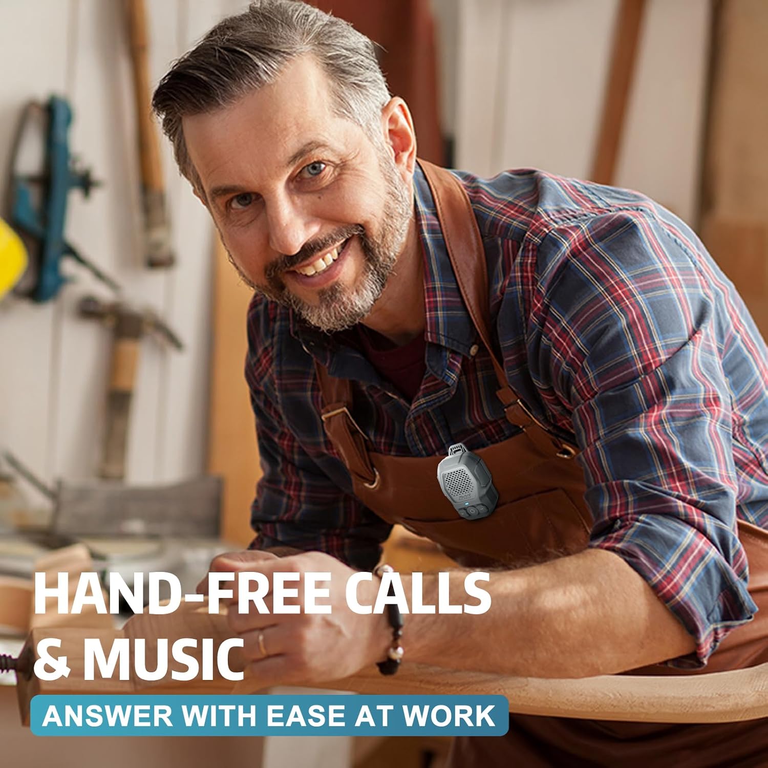 Wearable Bluetooth Speaker, Wireless Portable Speakers, Waterproof Jobsite Speaker Up to 14 Hours Playtime, Clip Speaker Built-in Mic for Hands-Free Music/Calls, for Outdoors(Grey) - Image 4