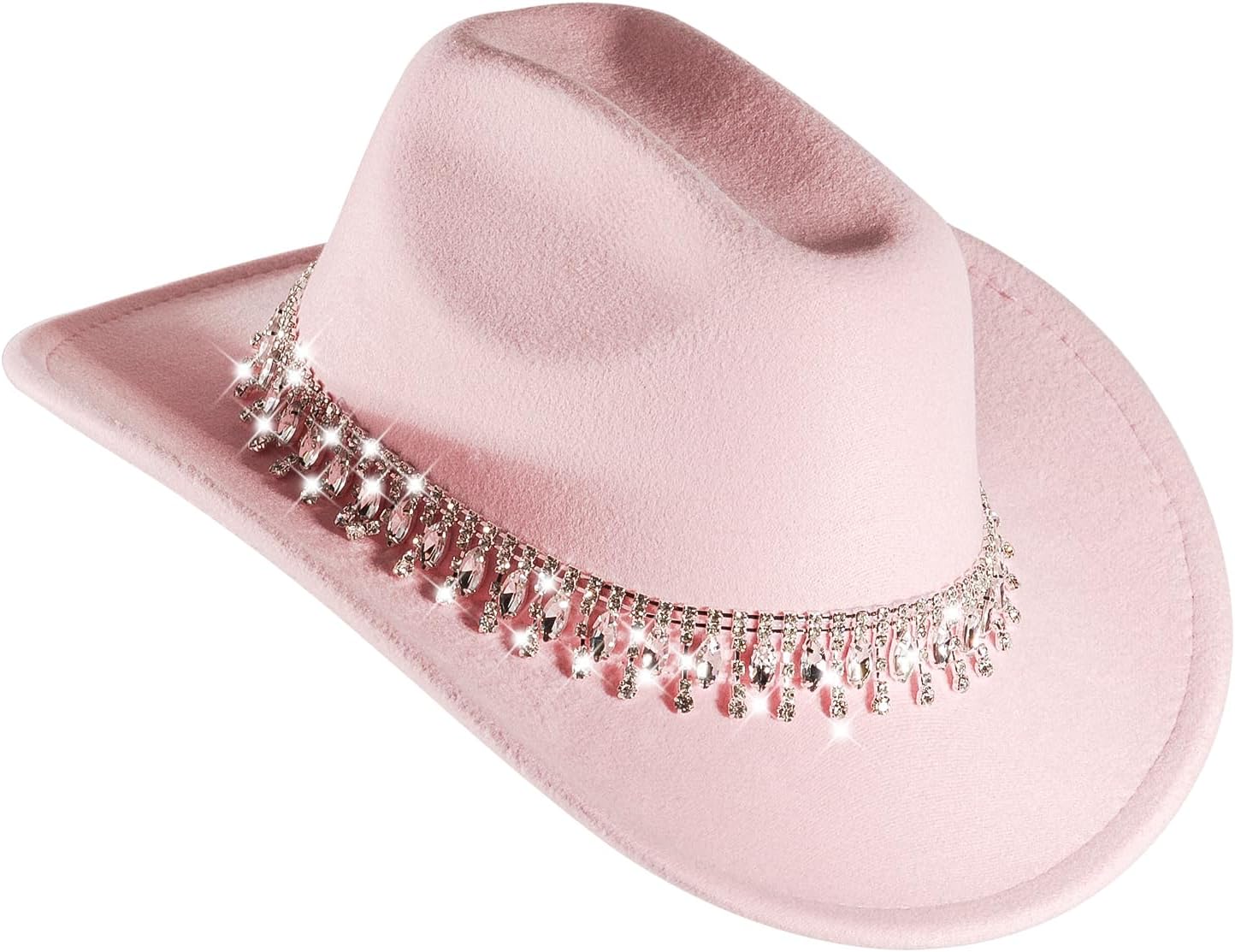 Womens Cowboy Hat Rhinestone Cowgirl Hats Wide Brim Diamond-Glitter-Western- Size:Medium-Large