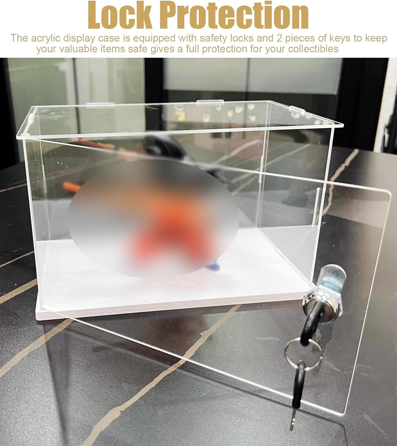 Acrylic Display Case Trophy Acrylic Display Case with Lock Key, High Anti-dust Toy Storage Boxes, Hobby Showcase Box for Collectibles/Sports Memorabilia/Doll(30x40xH45cm/12x16x18in)