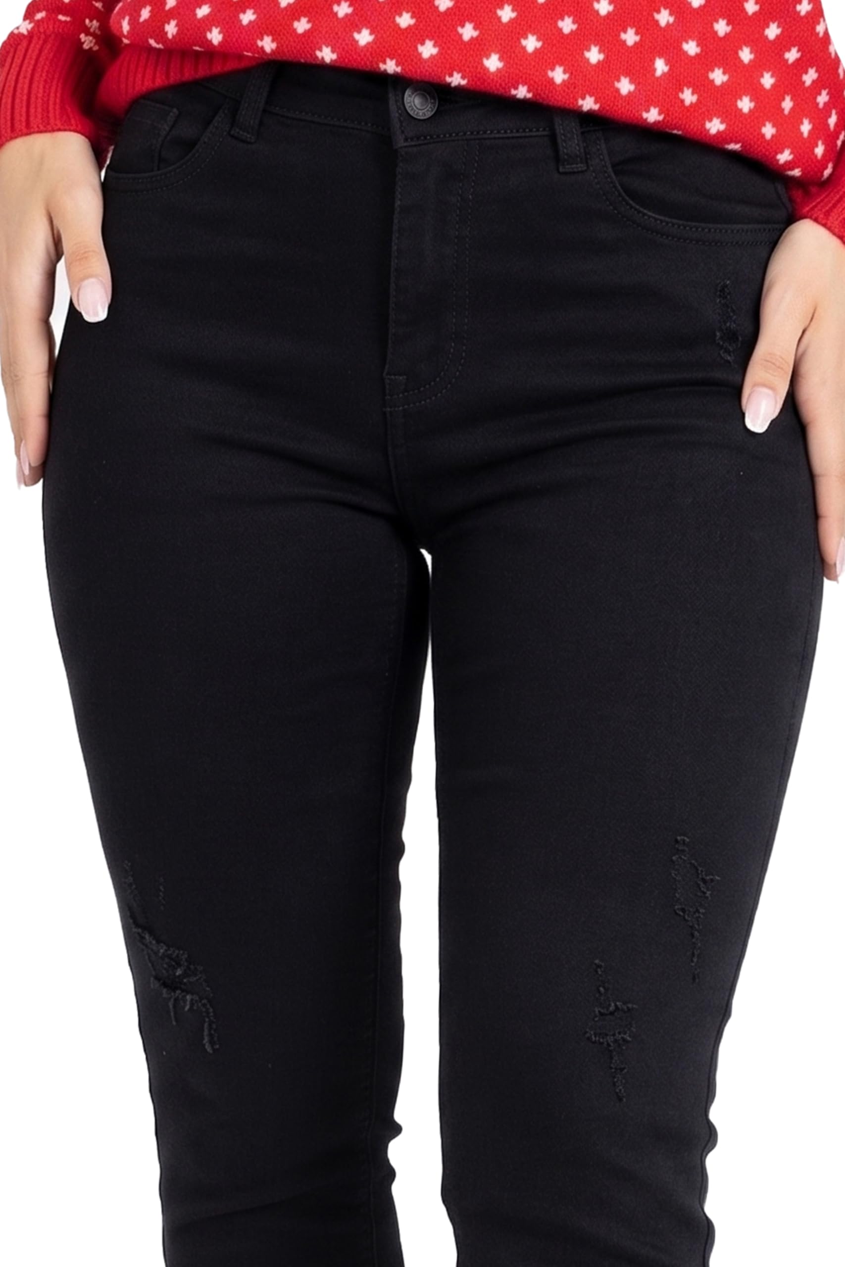 BlauerHafen Pantalones vaqueros para mujer, corte ajustado, elásticos, de cintura alta, mezcla de algodón, 5 bolsillos, cierre de cremallera, botón grande, corte ajustado, tallas 36 a 48