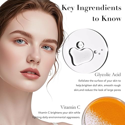 Miniatura 5 de Daily Essential - Juego de cuidado de la piel, ácido glicólico y vitamina C, juegos y kits de cuidado de la piel facial 5 en 1, regalos para el