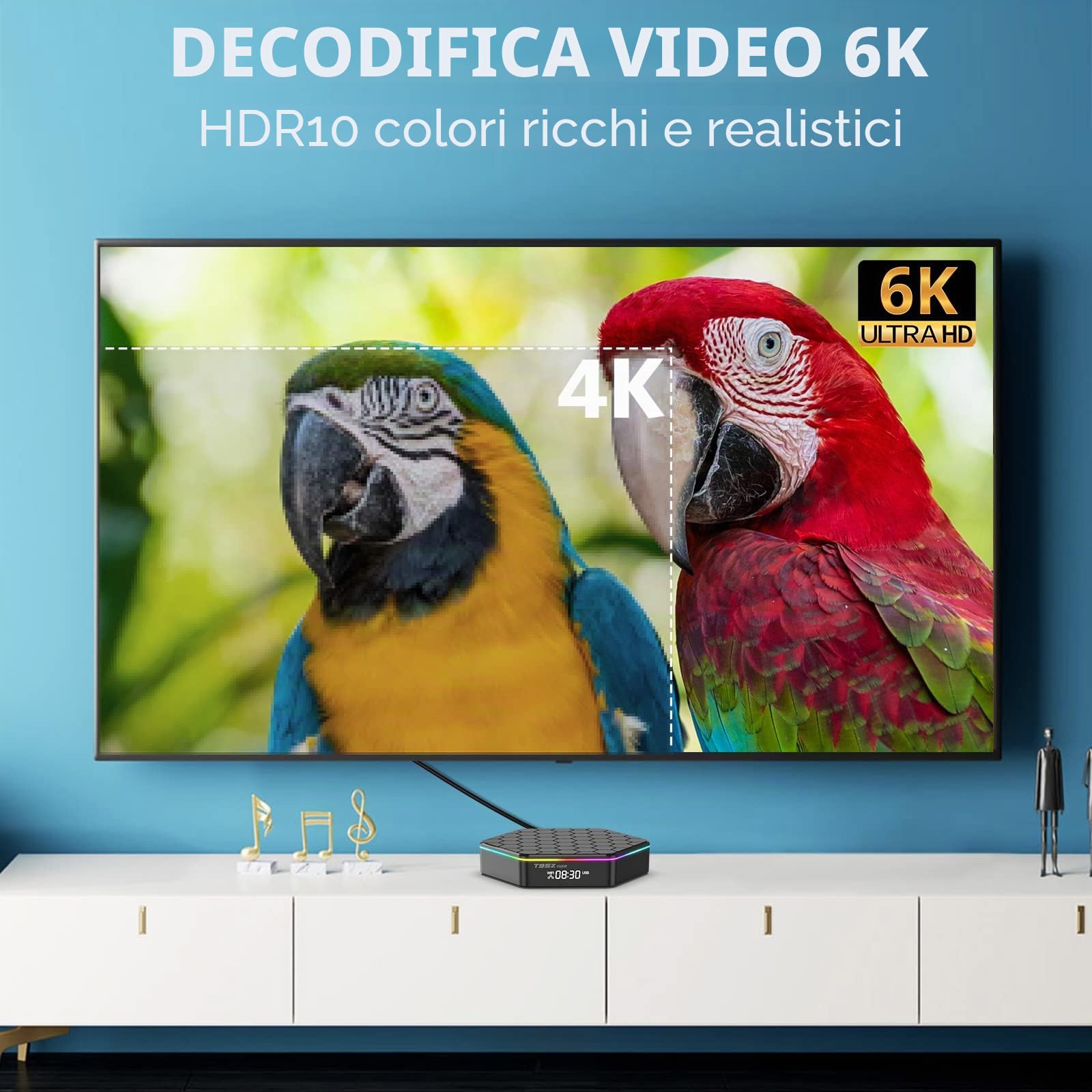 Box TV Android 12.0, 4 GB RAM 32 GB ROM Allwinner H618 Quad Core 64 bit, support HD 6K / 3D / H.265 Ethernet 2.4/5G Dual WiFi BT 5.0
