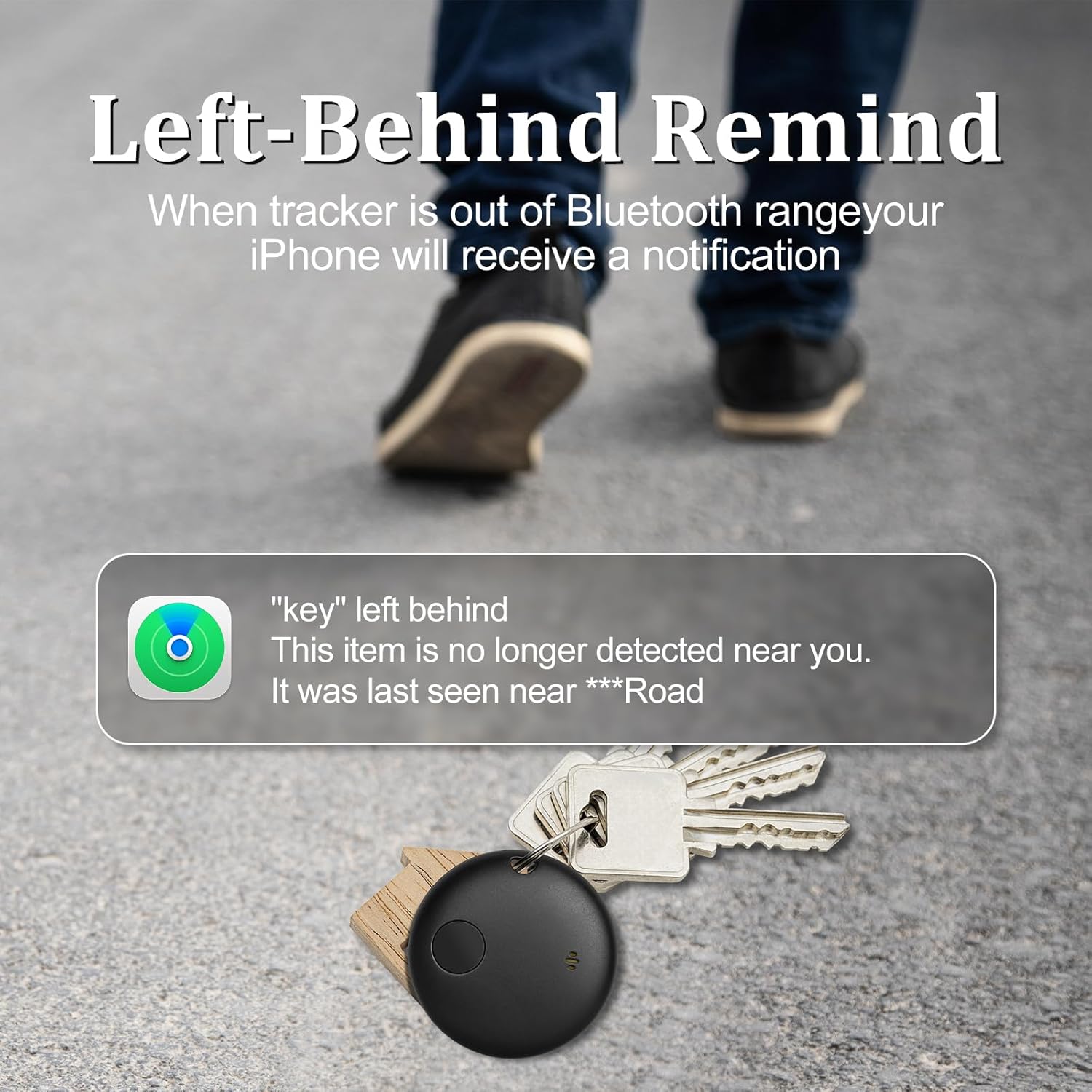 Geevon Smart tag-4 Pack Bluetooth Tracker Work with Apple Find My (iOS Only).Item Finder for Keys, Wallet,Backpack, Luggage (4P Black) - Image 4