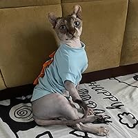 Vista 5 de Dinosaur Sphynx - Ropa para gatos sin pelo, lindas camisas de algodón de verano, disfraz de gato, ropa para mascotas, camisetas de gatito, ropa