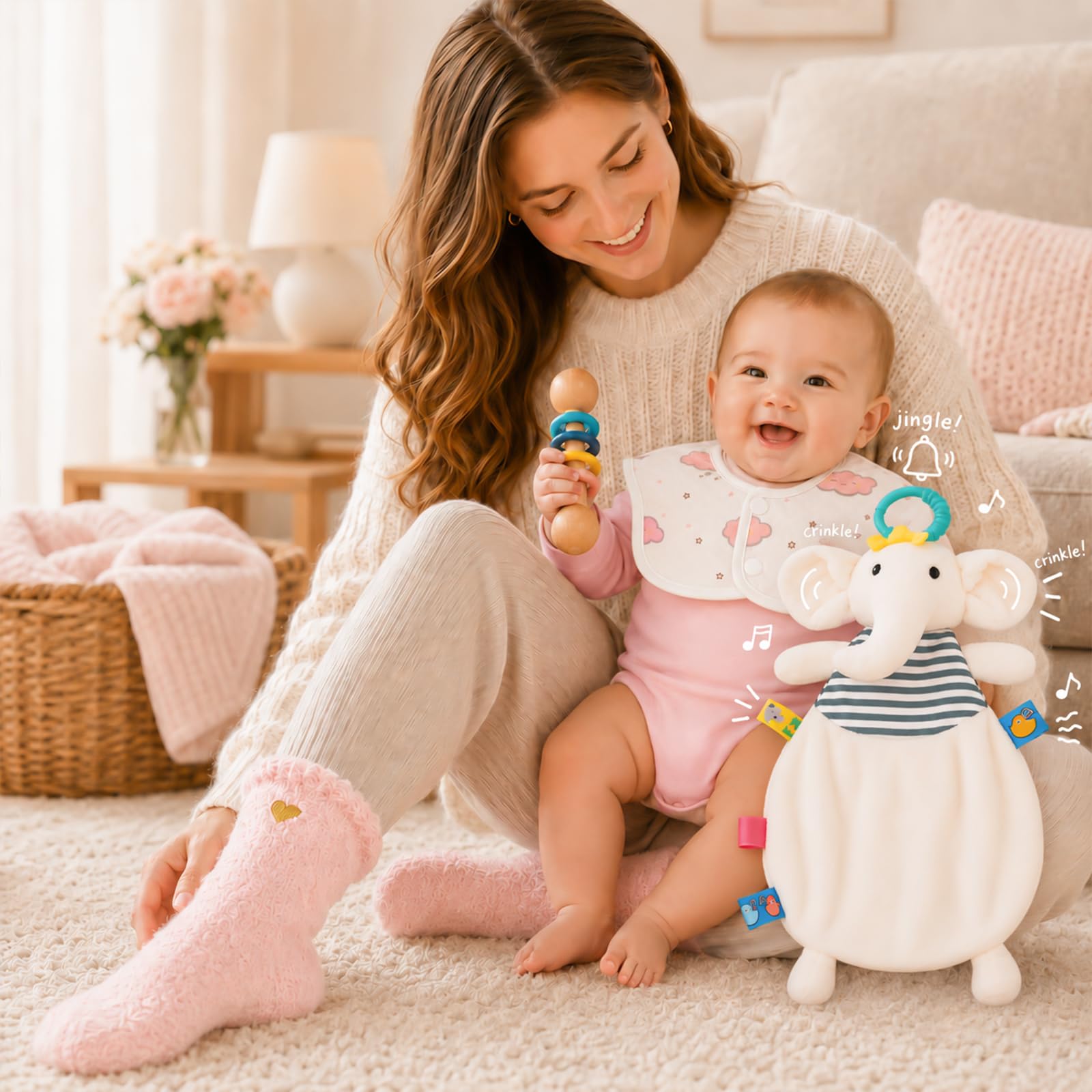 Regalo Neonata Femmina Regali Nascita Bimba 9 in1 Regali Baby Shower | Confezione Regalo Neonato Set Nascita Neonato Regali Gender Reveal Party Tutina Bavaglino Lenzuolo Avvolgente Cappello Guanti