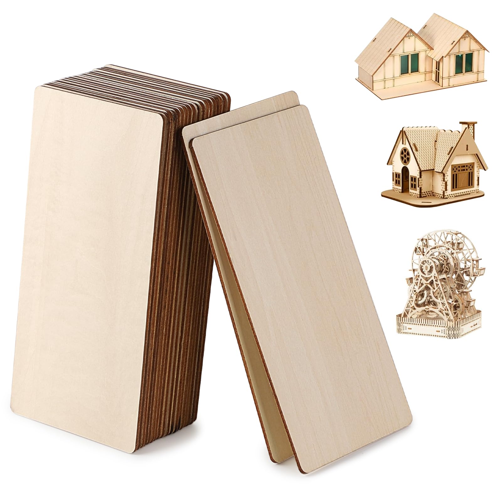 30 Fogli Di Legno Non Fini Da 10 * 15 Cm, Pannelli In Fogli Di Legno Grezzi Naturali Per Progetti Fai Da Te, Creazione Artigianale, Materiali Artistici, Ptura
