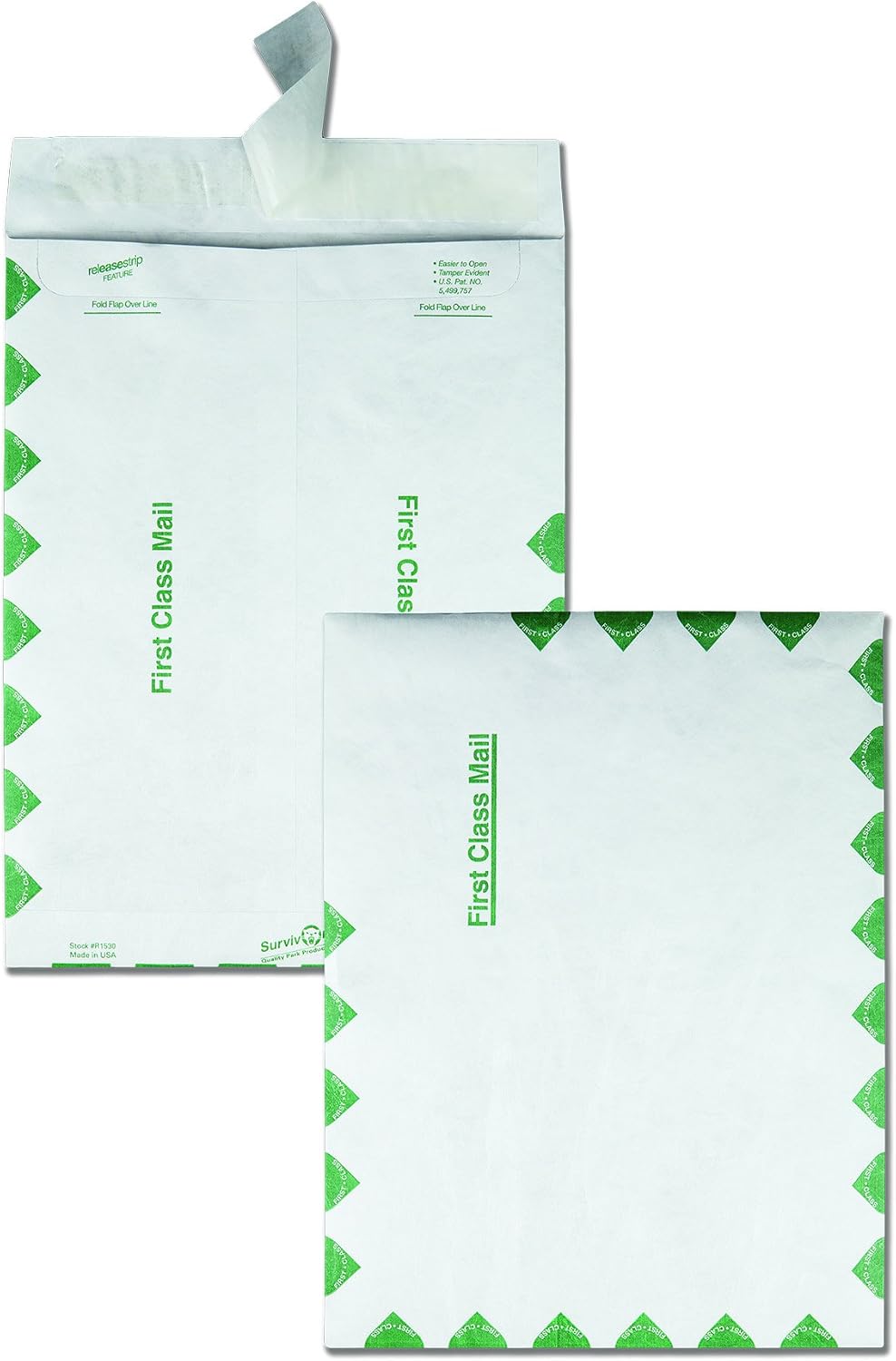Quality Park Survivor R1530 Tyvek USPS First Class Mailer, 9 1/2 x 12 1/2, White (Box of 100) (Pack of 5)