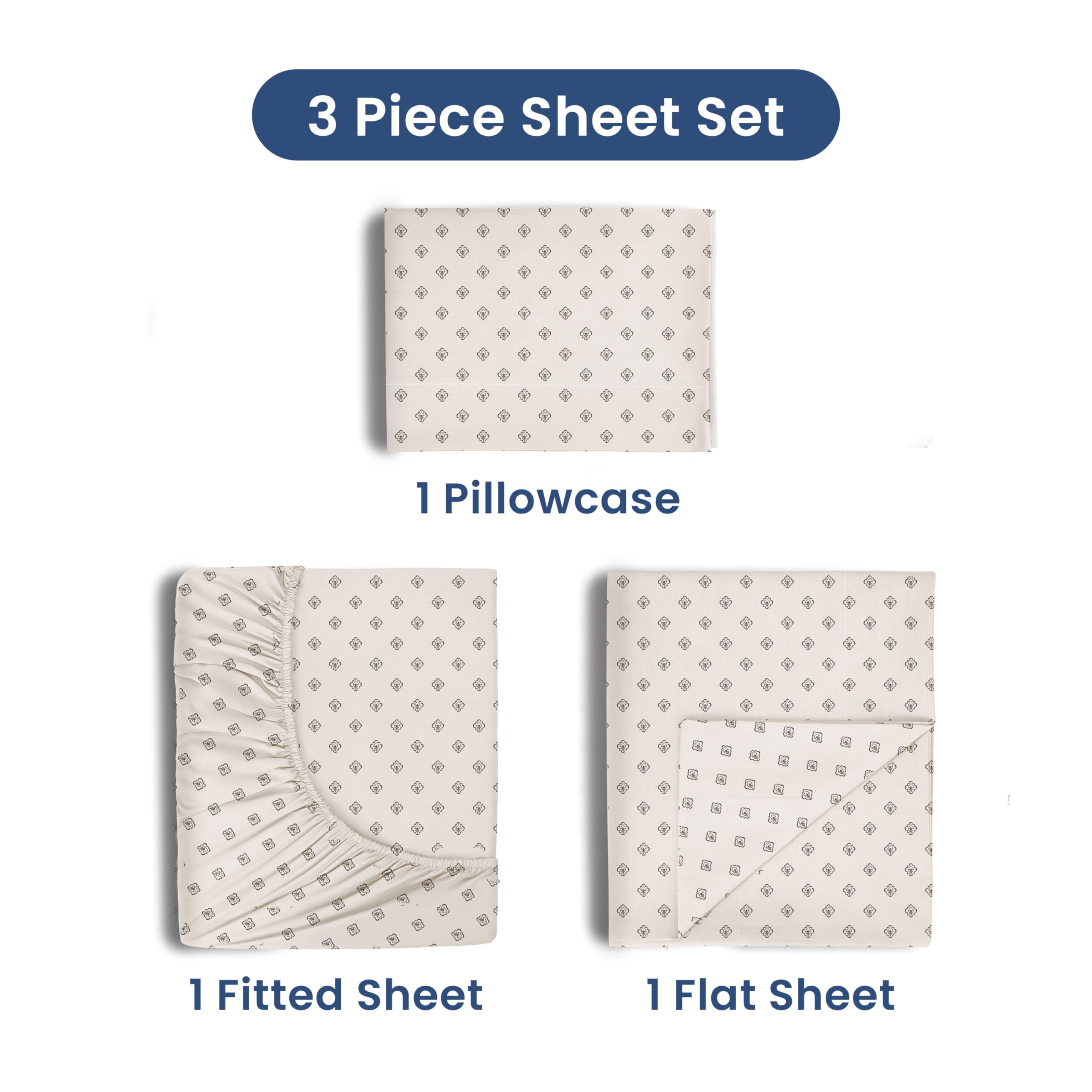 Martex 225 nici na co dzień Foulard szczotkowana mieszanka bawełny zestaw prześcieradeł Twin rozmiar XL, biały