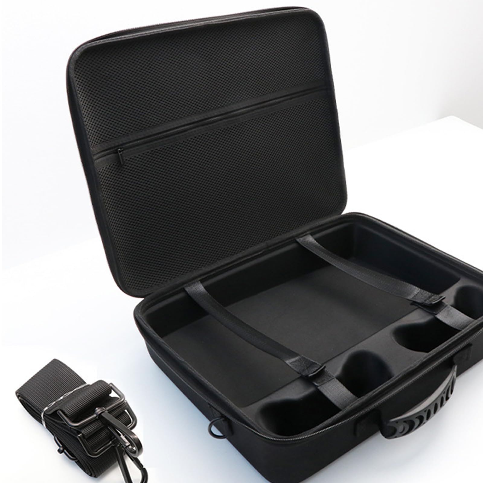 Bolsa de almacenamiento con correa para el hombro, funda de transporte para controlador de consola, base de carga, disco base, organizador a prueba de golpes, bolsa de consola de juegos de gran