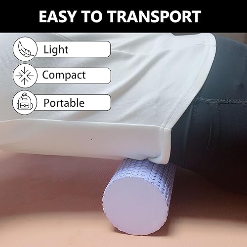 Miniatura 4 de Rodillo de espuma de densidad media, rodillo de masaje de recuperación de punto gatillo azul claro para ejercicio de tejido profundo, terapia