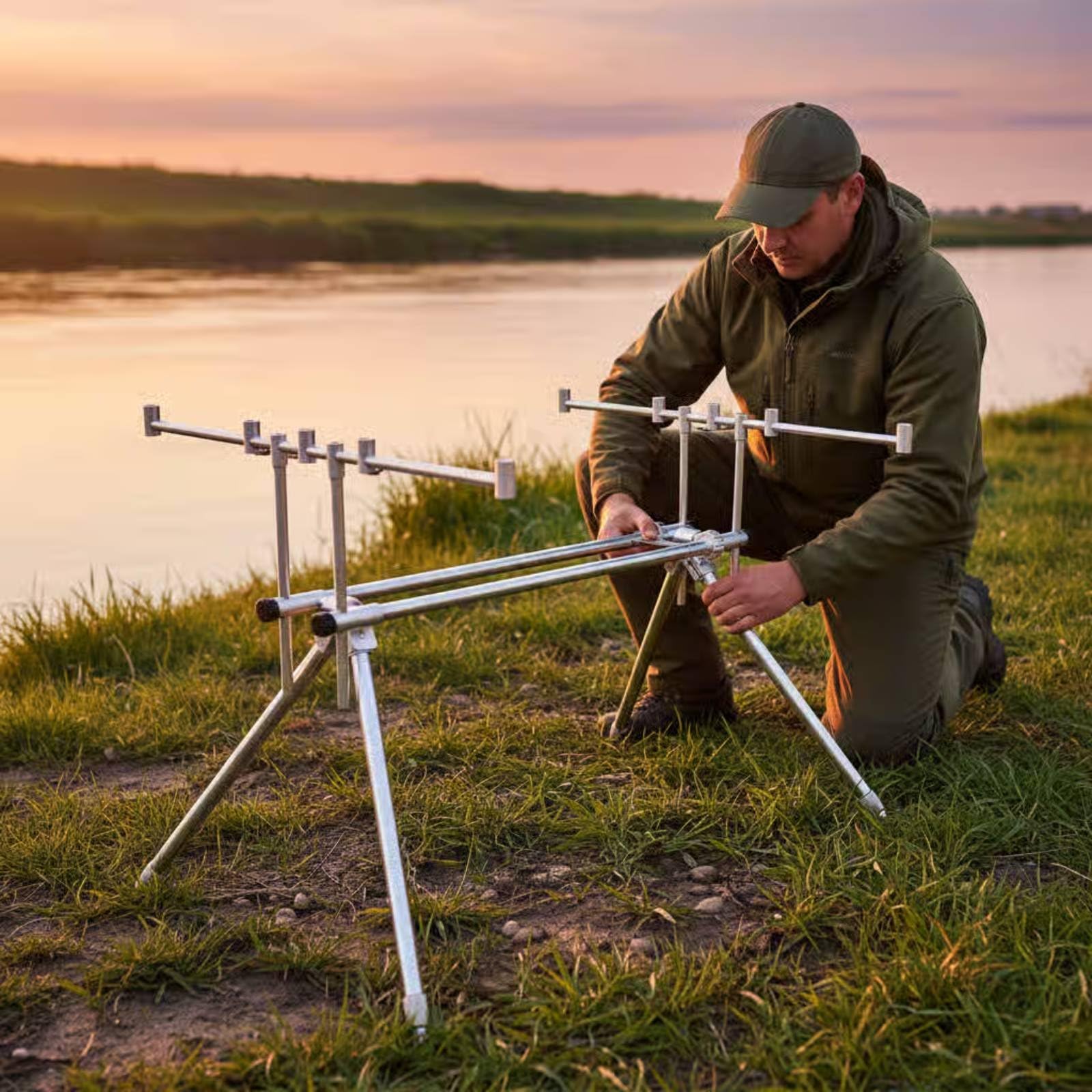 Station Canne à Pêche Portable Pliage Rapi Support Pêche Au Sol pour Pêcheurs