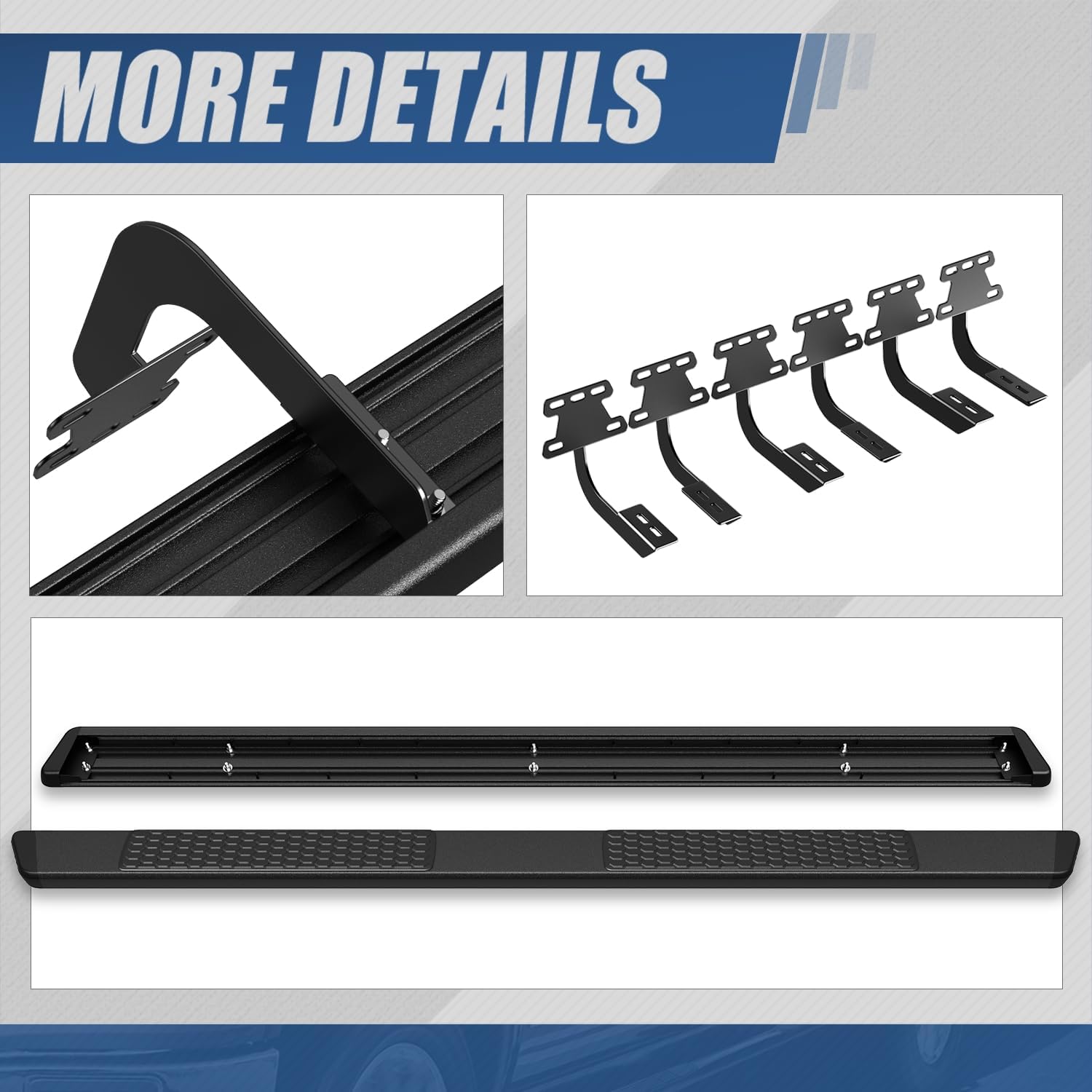 Auto Dynasty Running Board Compatible with 2019-2024 Ram 1500 Truck Crew Cab, Aluminum Side Step Rail Nerf Bars, 5.5 Inches Step Bars, Matte Black