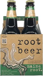 Maine Root Organic Root Beer, 12 oz Cans (Pack of 4) - Naturally Sweetened, Caffeine-Free Soda