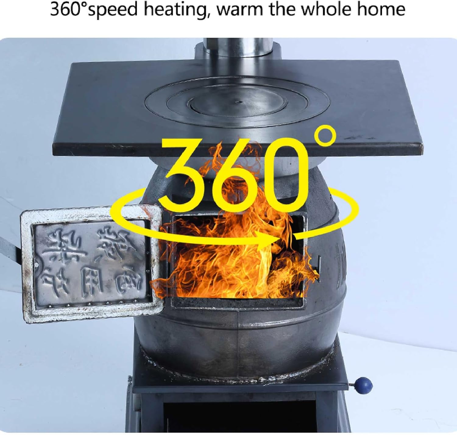 DDSS Indoor Wood-Burning Heating Stove, Thickened Cast Iron Rural Heating Stove, Smokeless Cooker, Energy Power Saving.